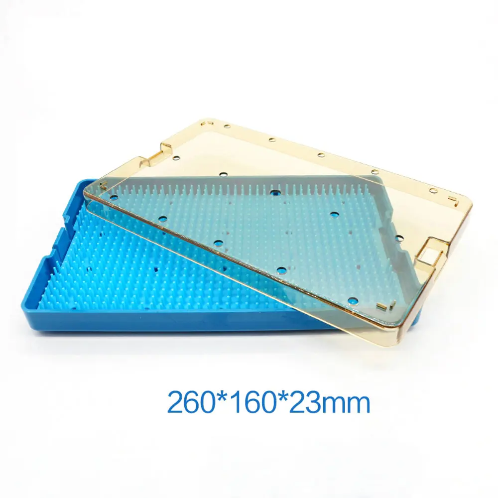 Silicone disinfection box tray sterilization tray sterilising Large single layer: 26.2x16.2x2.3cm