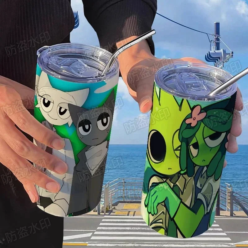 480ML Sprunki Thermos Cup With Straw Cartoon Stainless Steel Insulation Wenda Cups Portable Outdoor Vineria Water Bottle