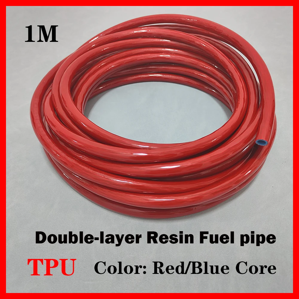 

1MTPU Diesel Oil Pipe Tube Doubl Layer Wire ClampingExplosion-proof High Pressure Fuel Pipe Temperature Resistant Fuel ID：8/10mm