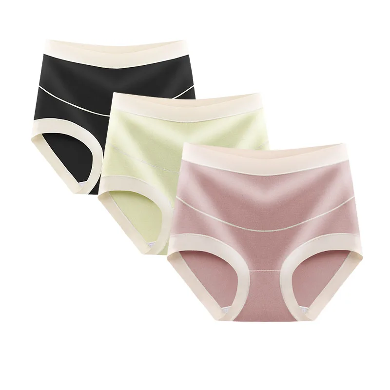 ملابس داخلية للأمهات مكونة من 3 قطع سراويل داخلية عالية الخصر لدعم الحمل مضادة للبكتيريا وقابلة للتنفس للنساء ملابس داخلية للحمل