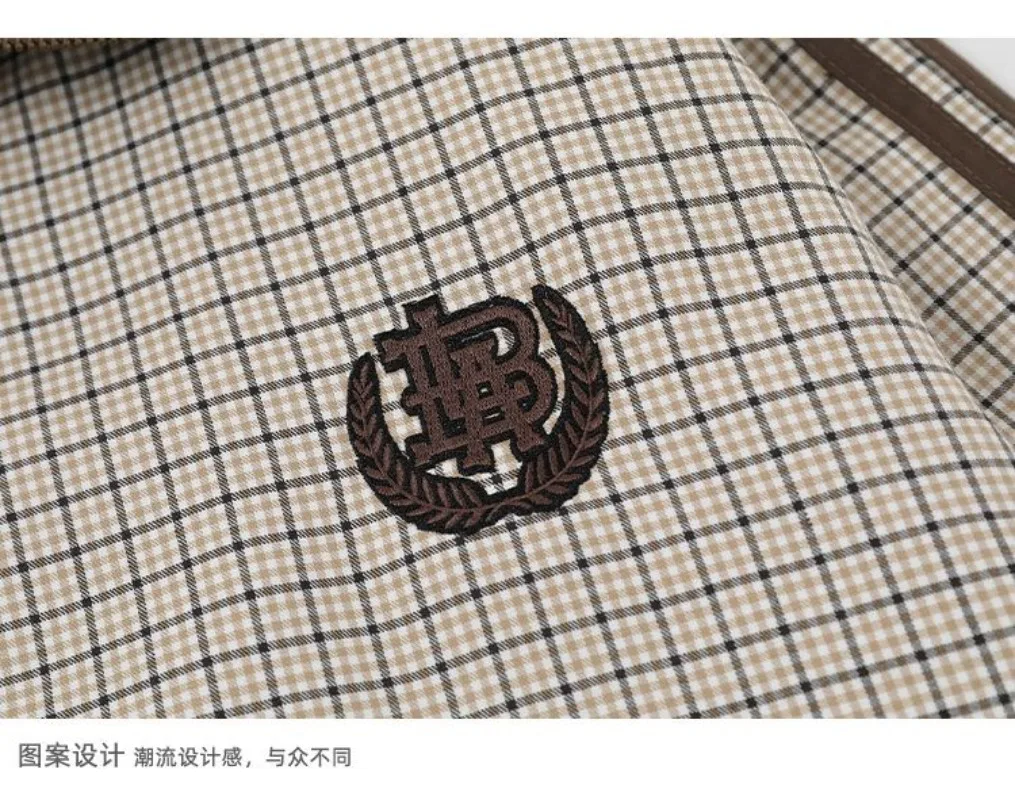 Men clothing American vintage plaid lapel baseball jacket men's and women's vintage loose design couple jacket Men‘s streetwear