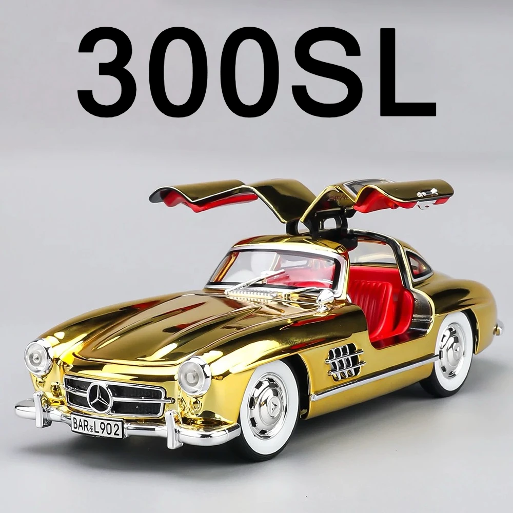 Schaal 1:24 300SL S320 Sportwagen Model Speelgoed Geluid Licht Deuren Geopend Wgeel Steering Trek Voertuig Kinderen Interactief Speelgoed