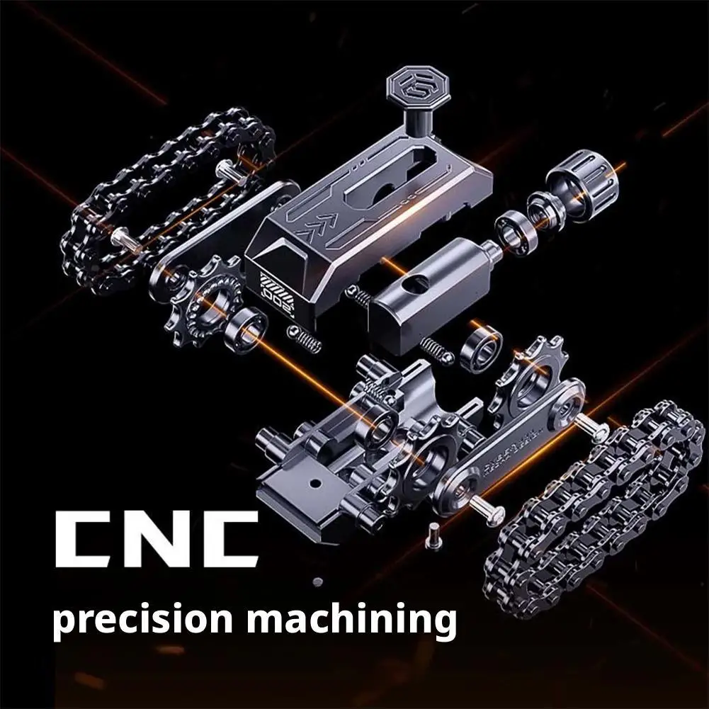 Réservoir roue à cliquet Fidget rouleau carte de poussée magnétique chaîne d'engrenage mécanique plaque de poussée rotative soulagement du Stress Fidget Spinner