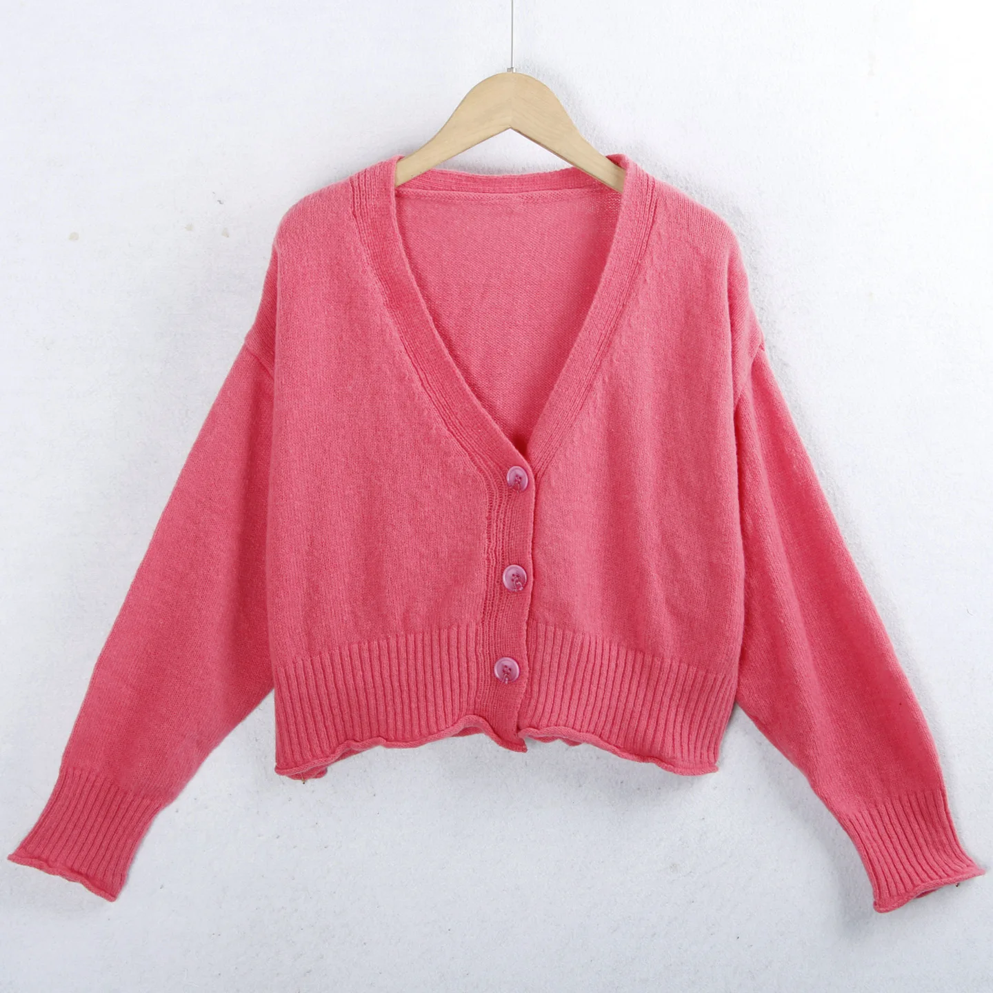 

Мягкий вязаный свитер с v-образным вырезом на пуговицах, кардиган, женская осенняя верхняя одежда больших размеров, вязаный топ для похудения с плоской иглой