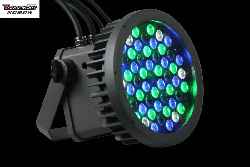 8 sztuk wodoodpornych reflektorów LED IP65 54x3W RGBW do użytku zewnętrznego, oświetlenie sceniczne, dyskoteki i imprez.