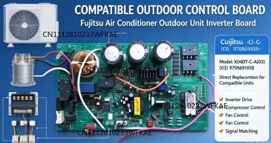 Suitable for Fujitsu air conditioner, external inverter board main board K04DT-C-A (03) 9705691018
