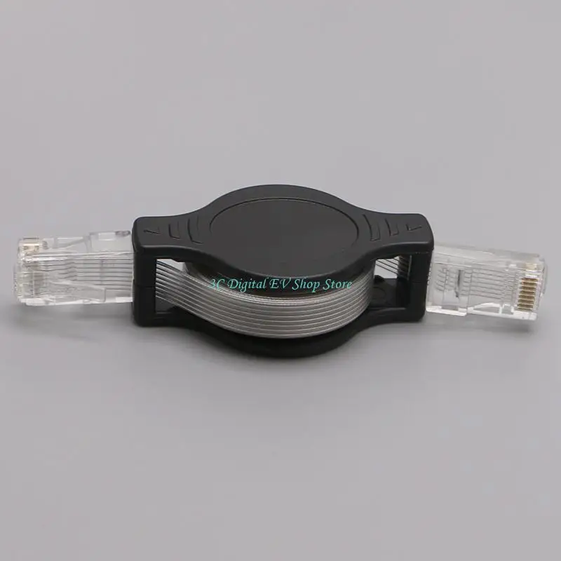 E74D Retractable Flat Ethernet Cable 5FT High Speed LAN Wires Internet Cable