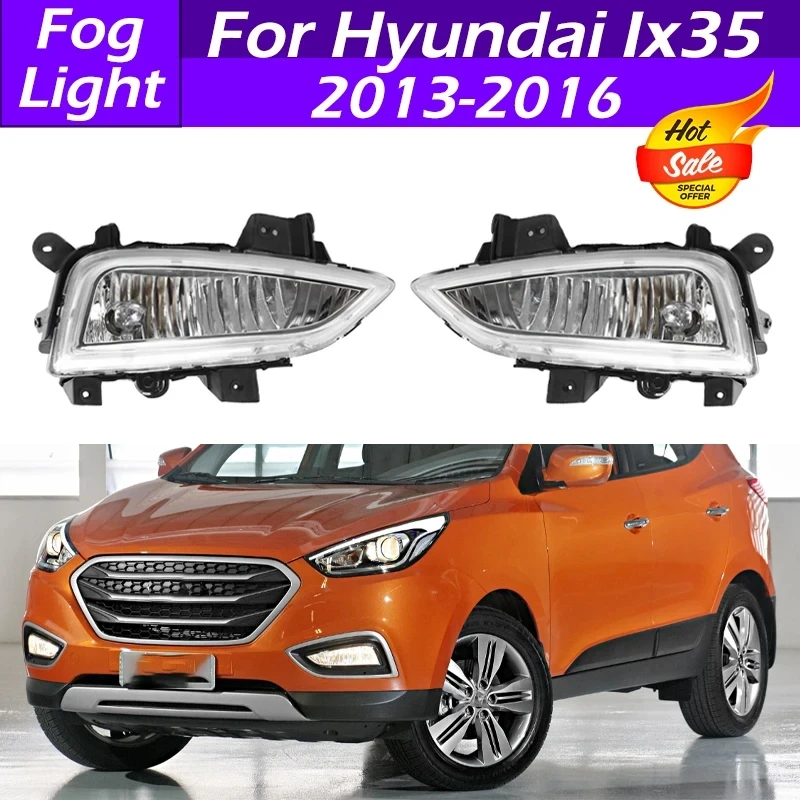 

Для Hyundai ix35 2013 2014 2015 2016 автомобильный передний бампер, противотуманная фара, противотуманная фара в сборе с лампочками, Задний сигнал поворота