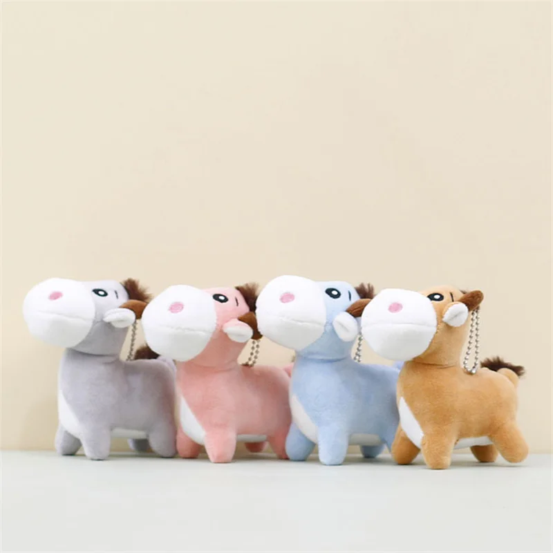 Cute Calf Keychain Little Donkey Couple Mobile Phone Pendant Car Keyring Earphone Backpack Charms Bag Decoration