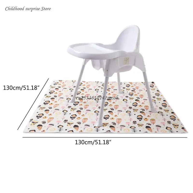 Highchair Splash Floor Mat Silicone Spot Splash Mess Mat Waterproof Dropship