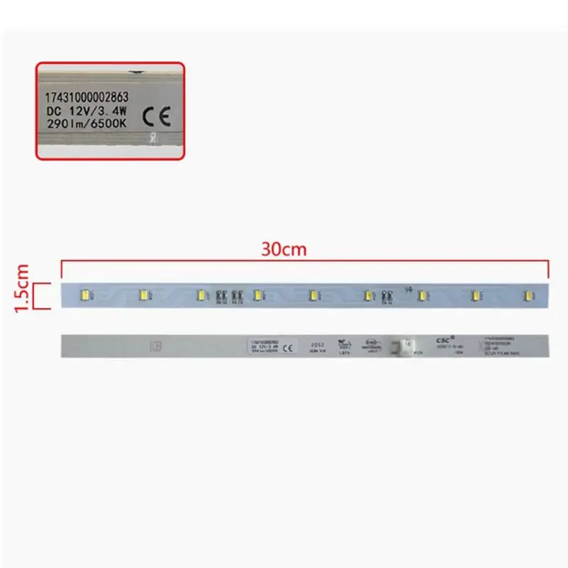 17431000002863 DC12V Refrigeration Lighting LED Strip For Midea Refrigerator Parts