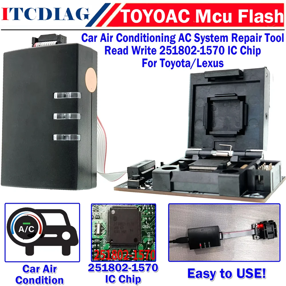 

ThinkElk ToyoAC Mcu Flash 251802-1570 ECU Programmer For Toyota Lexus AC HVAC Servo Amplifier Driver Amplifier AMP Module