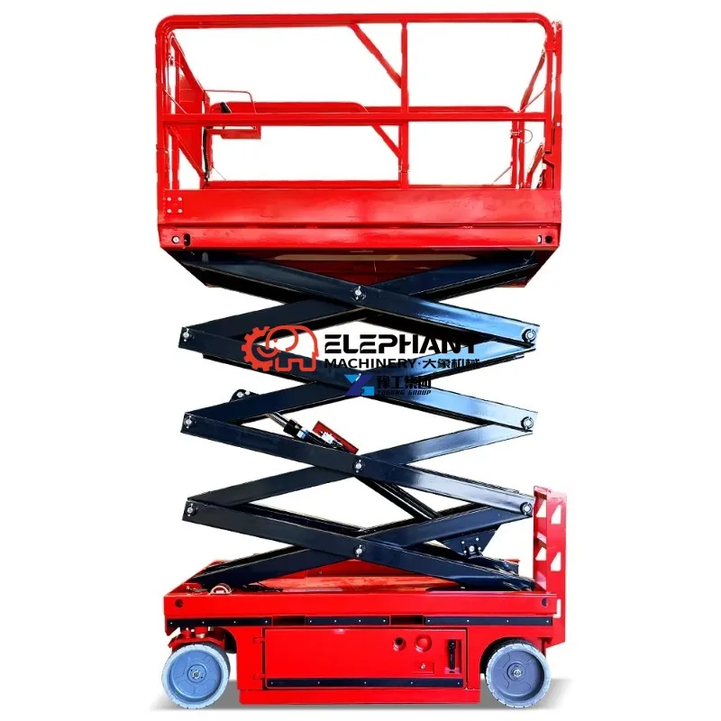 Hot Sale 6m 10m Max Lift 14m Electric Mobile Scissor Lift Self-Propelled Hydraulic Lift Scaffold Platform for Rough Terrain