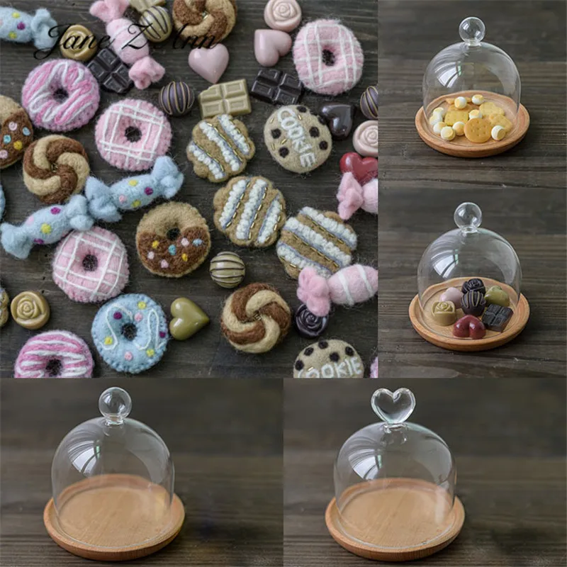 

Wool felt newborn simulation cookie doughnut candy chocolate Mini photography props creative studio shooting item