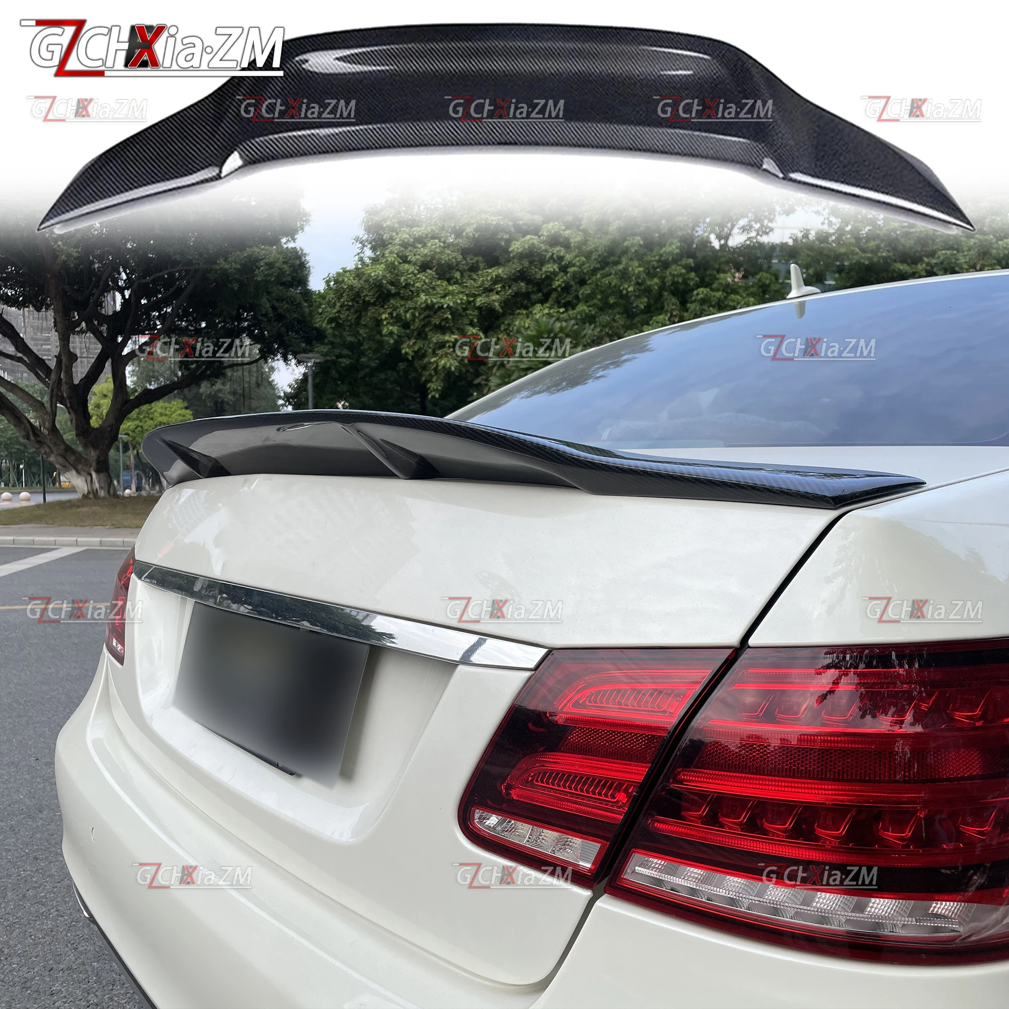 For 2009-2012 Mercedes Benz E Class W212 4Door E200 E260 E300 E350 Sedan E63 Trunk Lip Boot Cover Rear Spoiler R Styling view 6