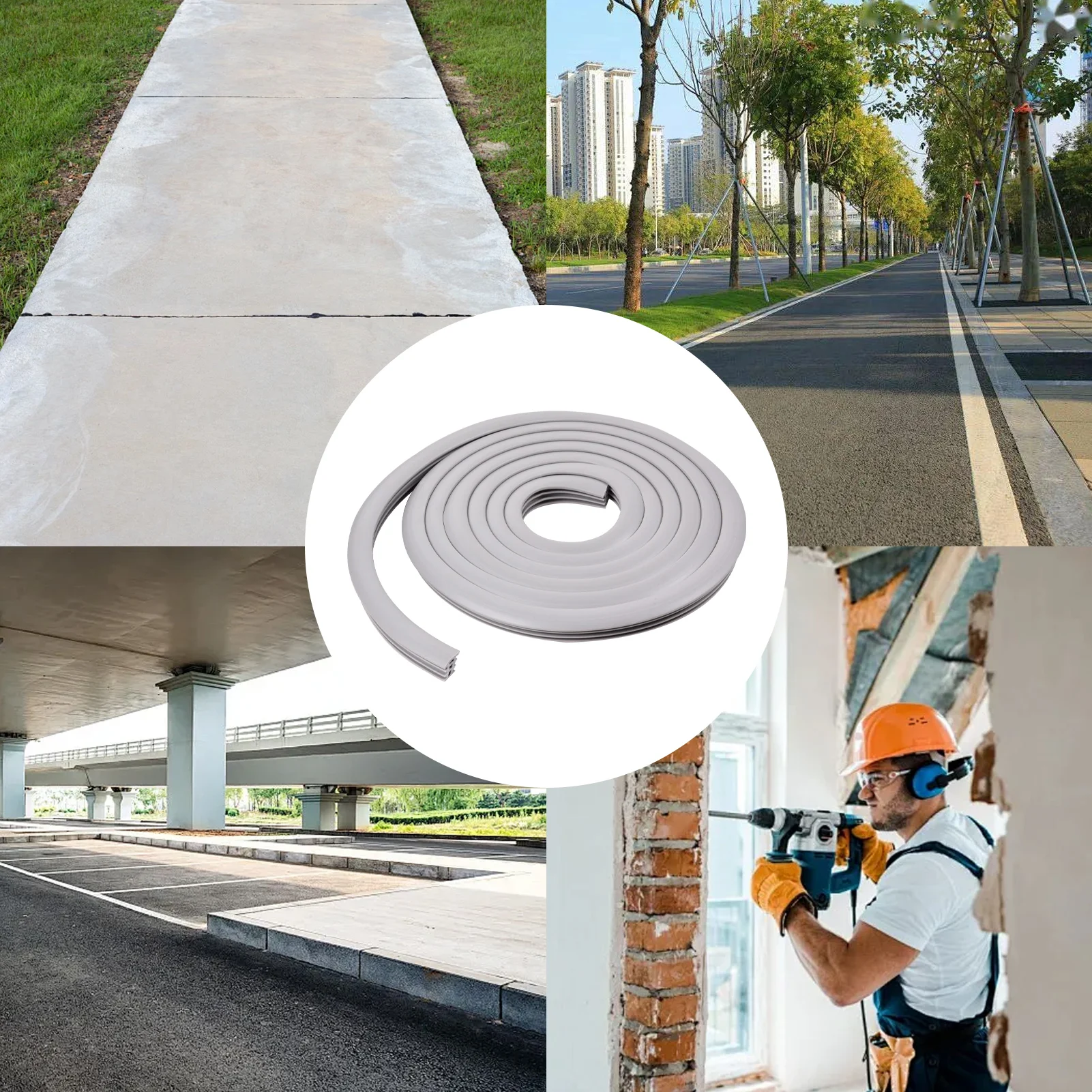 Concrete Expansion Joint Filler Flexible Rubber Seal Cement Repair 3/4 Inch Wide, 50 Ft Long Multipurpose for Sidewalks Walkway