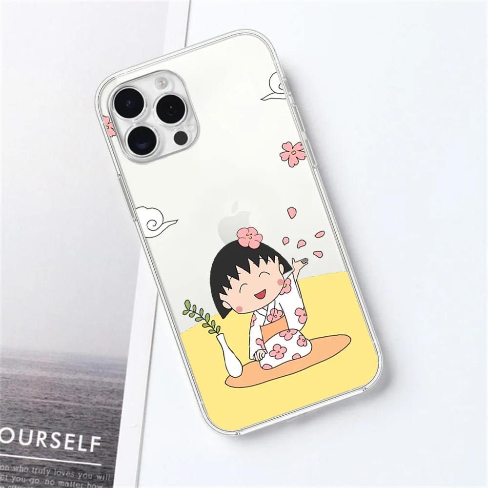 Cute C-Chibimaruko C-Chan For Samsung Galaxy S23 S22 Ultra Plus Note 20 Ultra10 Plus A71 70 A52 Transparent Phone Case