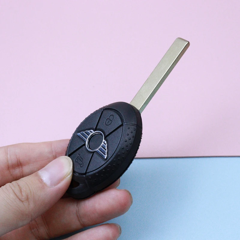 2 botões chave do carro habitação caso escudo para bmw mini para mini cooper s r50 r53 lâmina sem cortes 2005 2006 2007