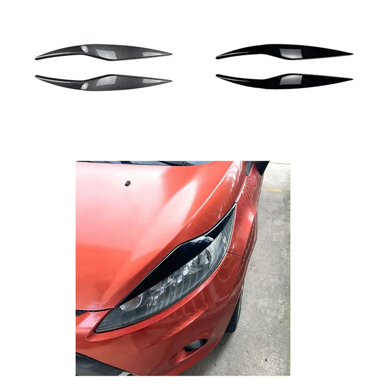 

Крышка передней фары, накладка на веко, брови для Ford Fiesta MK6 2008-2012, углеродное волокно