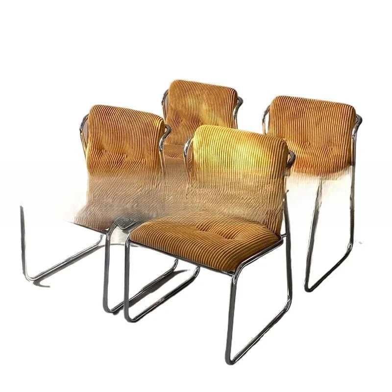 

Nordic light luxury, simple wrought iron dining chair, household leather back chair, sofa