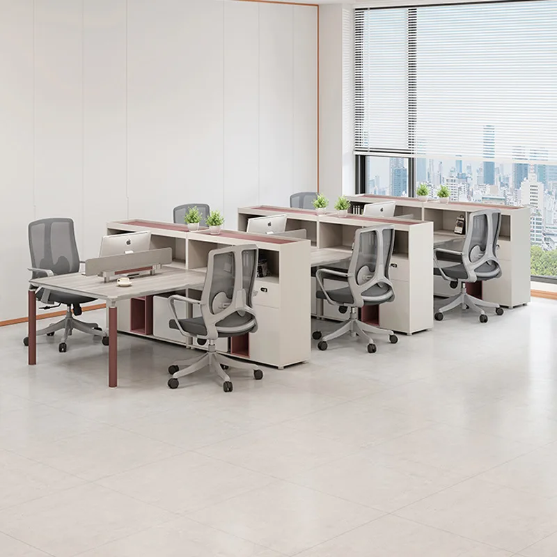Six-person desk staff computer deskk company office desk combination