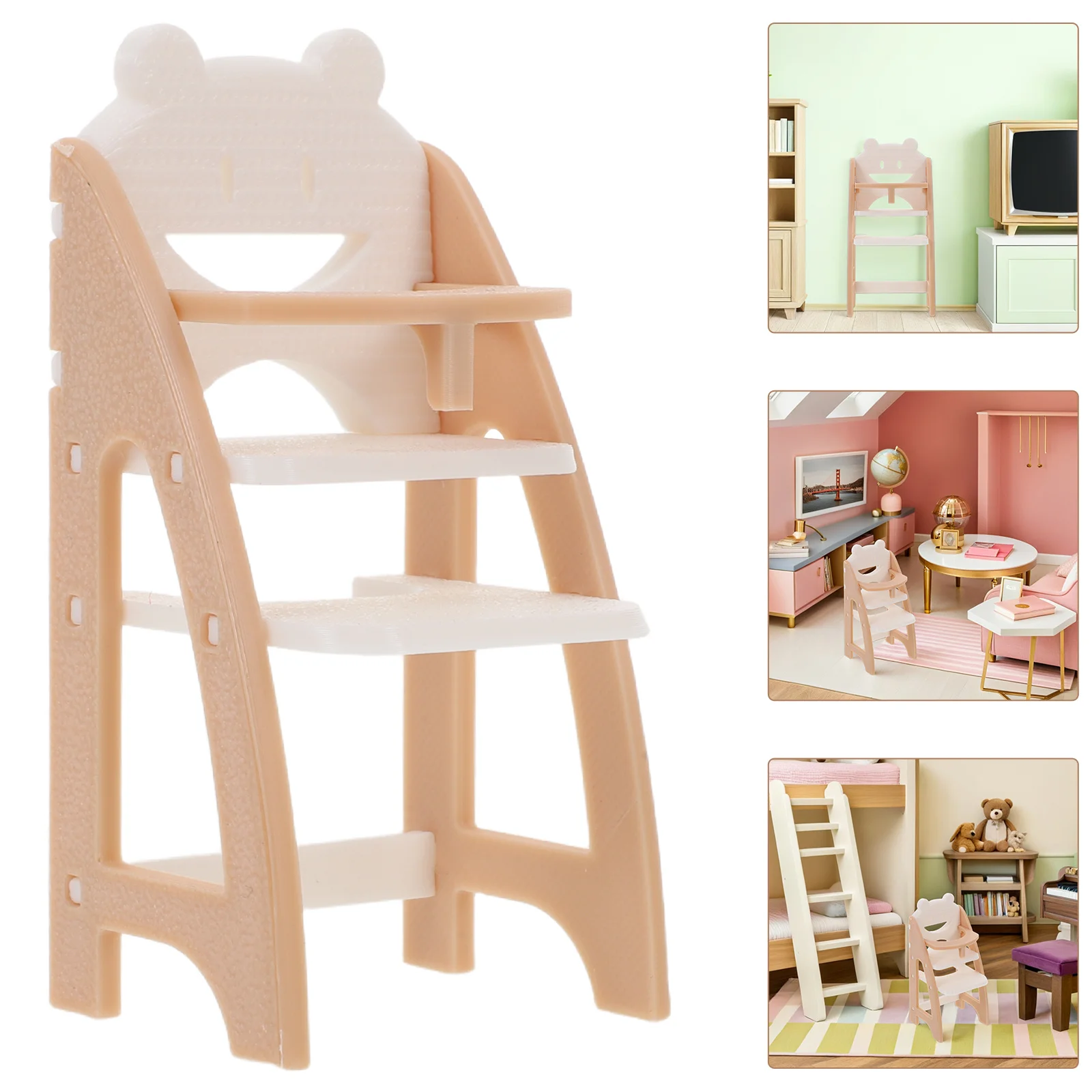 

Infant High Chair Mini 1:12 Baby Dining Chair Pretend Play Miniature Dollhouse Furniture Accessory Toy Dollhouse Furniture