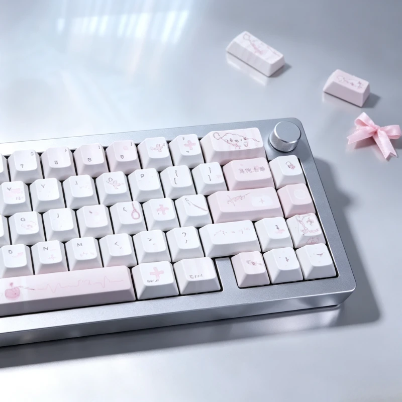 Angel Therapy Room Theme Keycaps Set PBT Cherry Profile Customized Original Handmade Sublimation Keycaps for Mechanical Keyboard