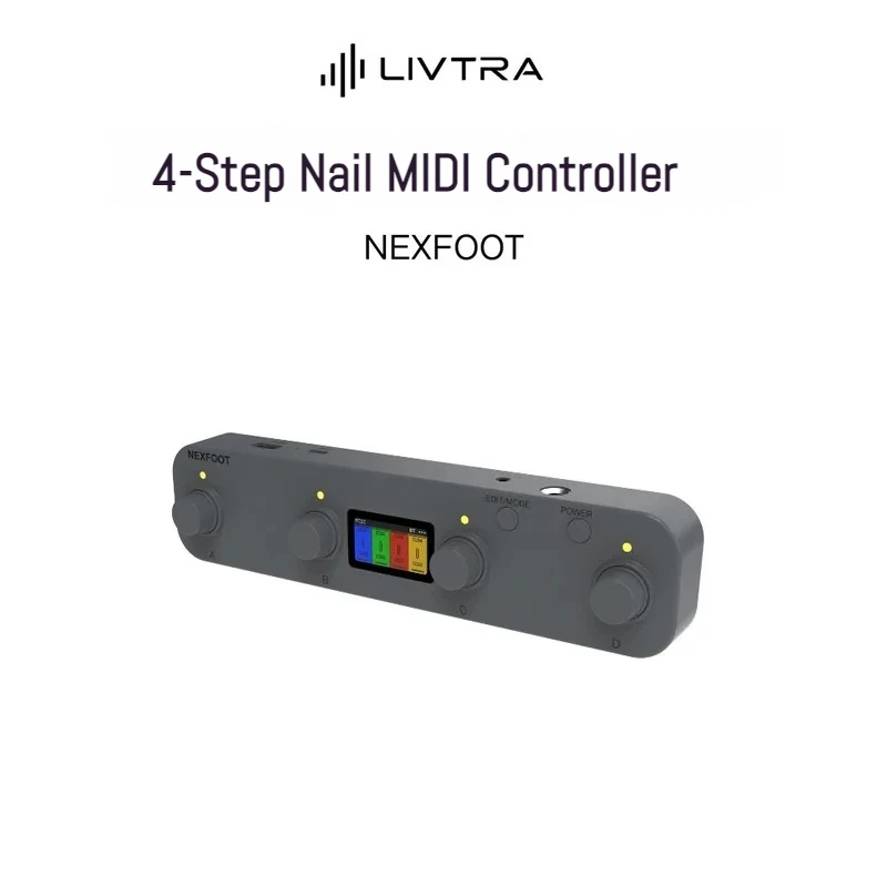 LIVTRA NEXFOOT Wireless Bluetooth Portable Smart MIDI Controller 4 Knobs Foot Pedal Effect Processor For Stage Music Performance