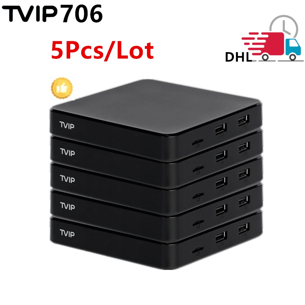 5 szt. TVIP S-Box v.706 2GB 8GB 4K Ultra HD IPTV box Android 11.0 TV BOX Amlogic S905W2 2.4/5G WiFi lepsze ThanTVIP 705 605 SE