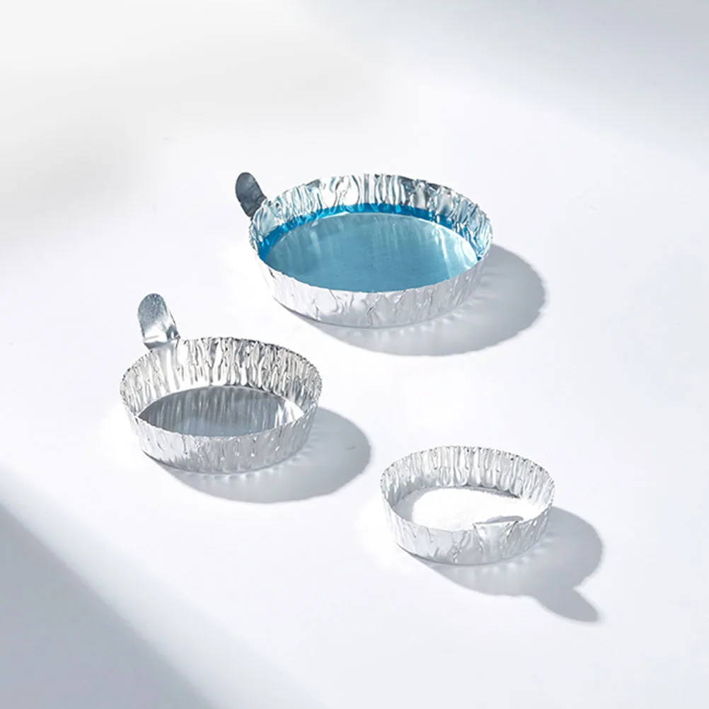 

50 Pcs Weighing Dish Aluminum Foil Tray 77x70x18mm 60ml Labs Supplies Sample Trays Storage Containers Measuring Boats Dry Powder