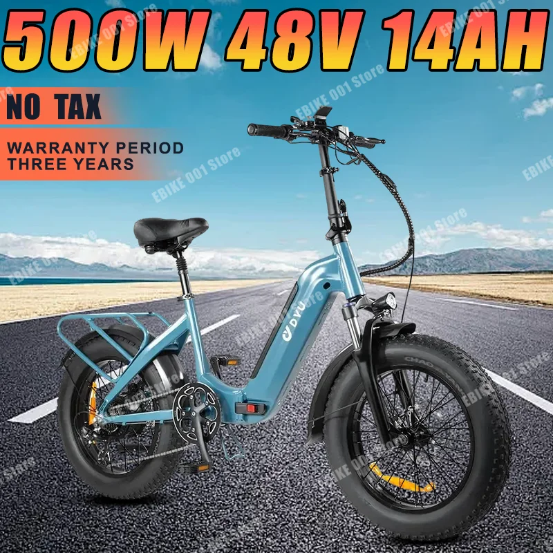 

DYU FF500 EU UK US Stock Электрический велосипед 48V 14AH 500W 20-дюймовая полная шина складываемый электровелосипед пляж снег полная подвеска Электрический велосипед Mtb