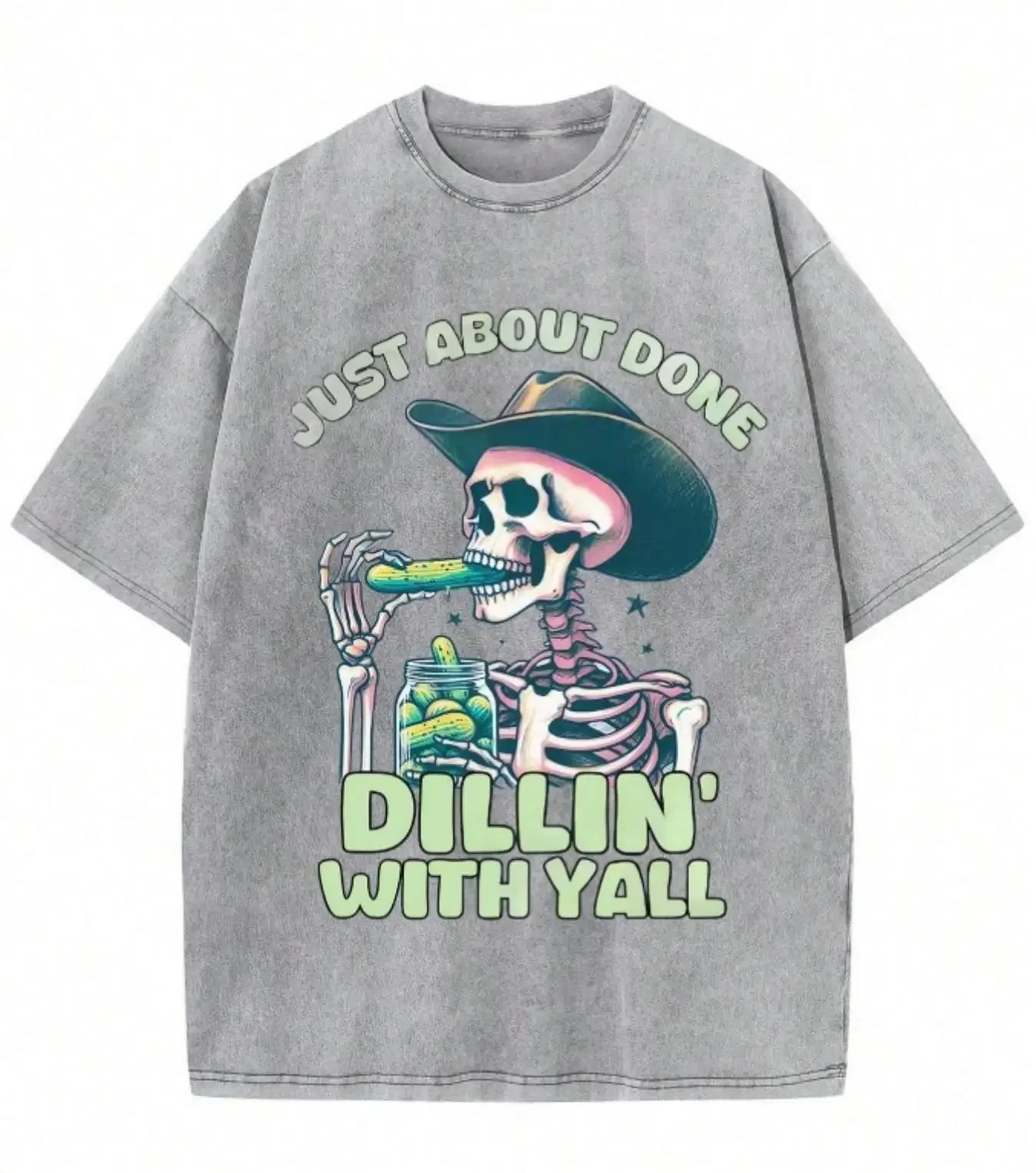2026100% Pure Cotton Spring and Summer Men's and Women's Washed Short Sleeved T-shirt with Realistic Style Pattern Printing