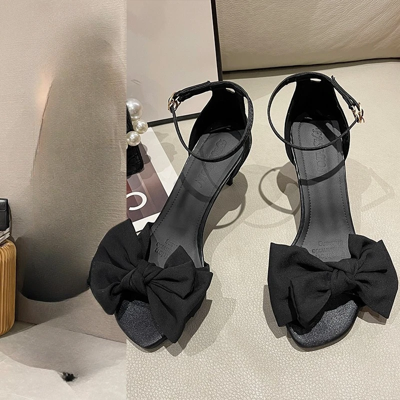 Shoes Bow-knot Pumps Women High Heels 2024 Fashion Women Thin Heels Lady Stiletto Shoes Wedding Shoes Classic Pumps Footwear