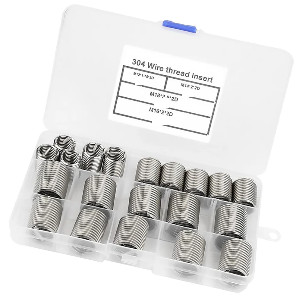 

20 Pcs 20pcsm12 to M18 Threaded Home Repair Tool Kit Compact Screw Fittings Stainless Steel Wire Small Kits Covers 304