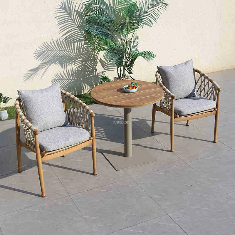 Chaises d'extérieur en aluminium pour balcon, ULtissée de loisirs modernes, chaises de plage, fauteuil à dossier de jardin, meubles de maison