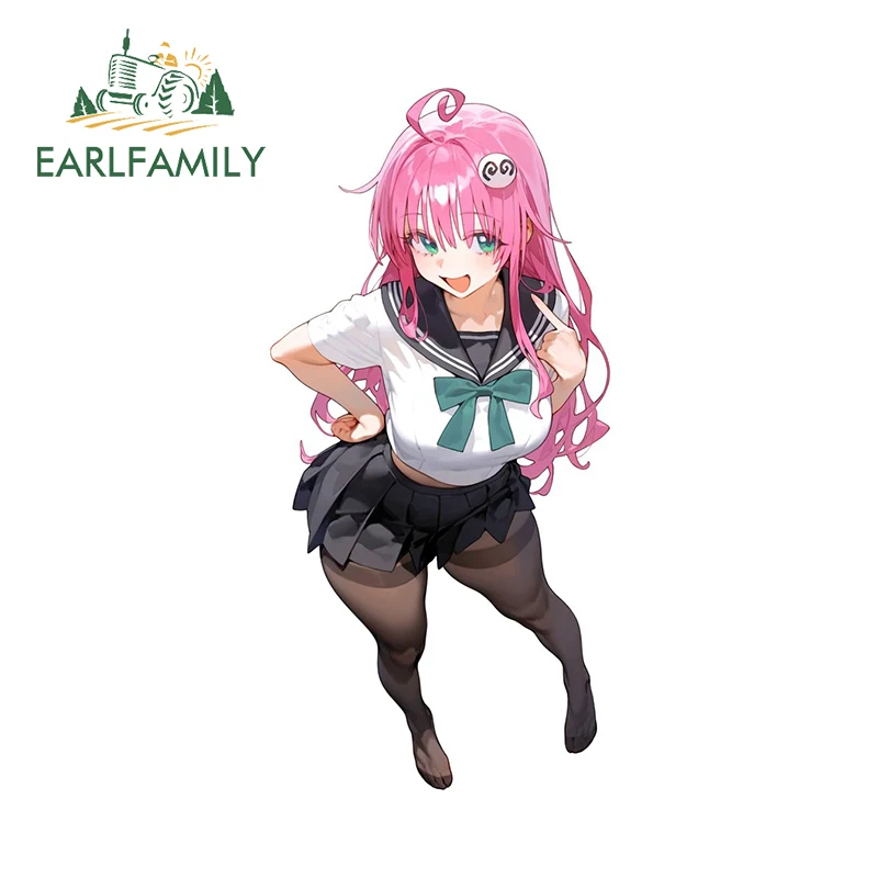 

EARLFAMILY Adorable Lala Satalin Deviluke Car Stickers Amusing Cartoon Graffiti Design Decals Waterproof Car Body Decoration