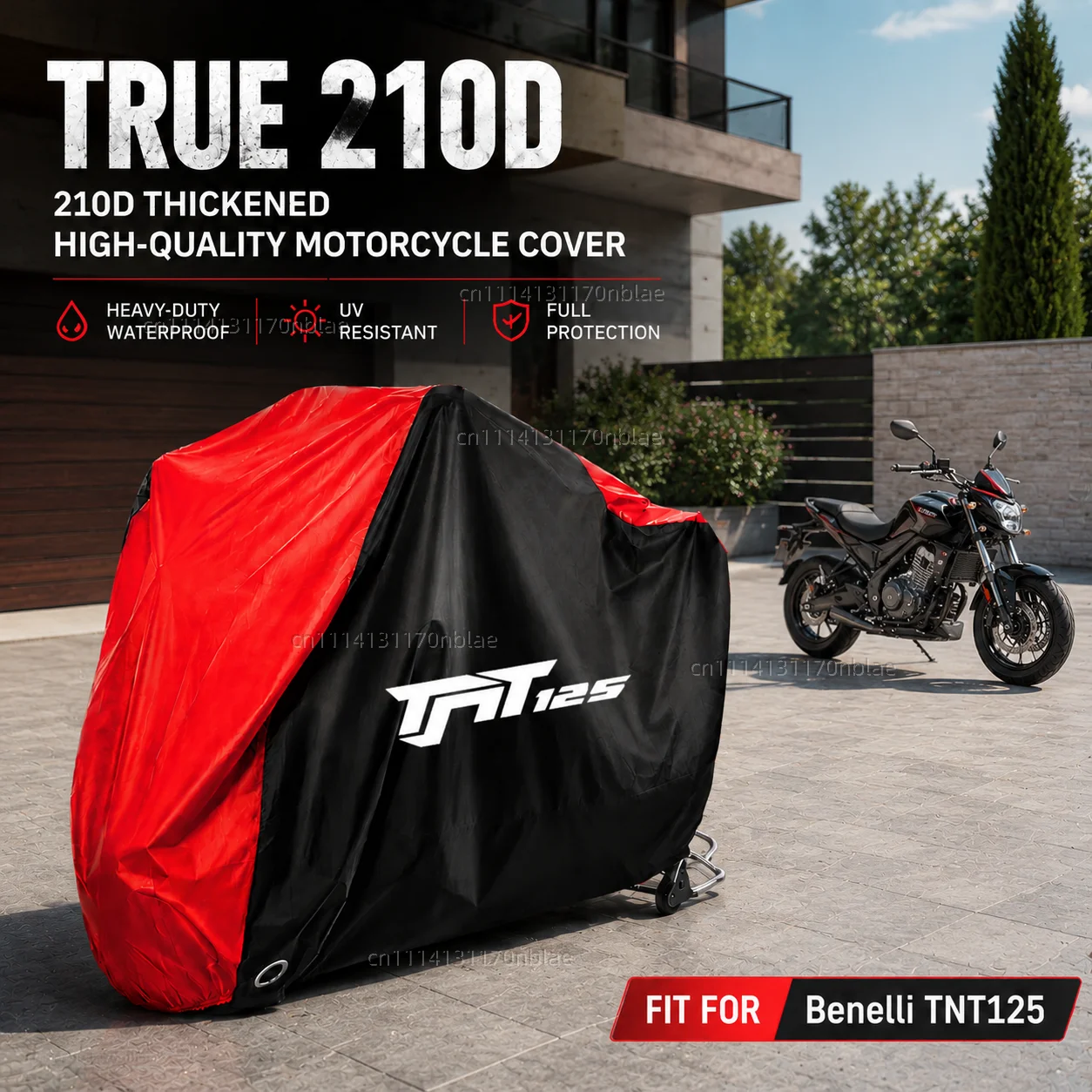 For Benelli TNT125 tnt125 tnt 125 210D Motorcycle Cover Waterproof Fabric All Season Dustproof UV Protection Moto Rain Cover