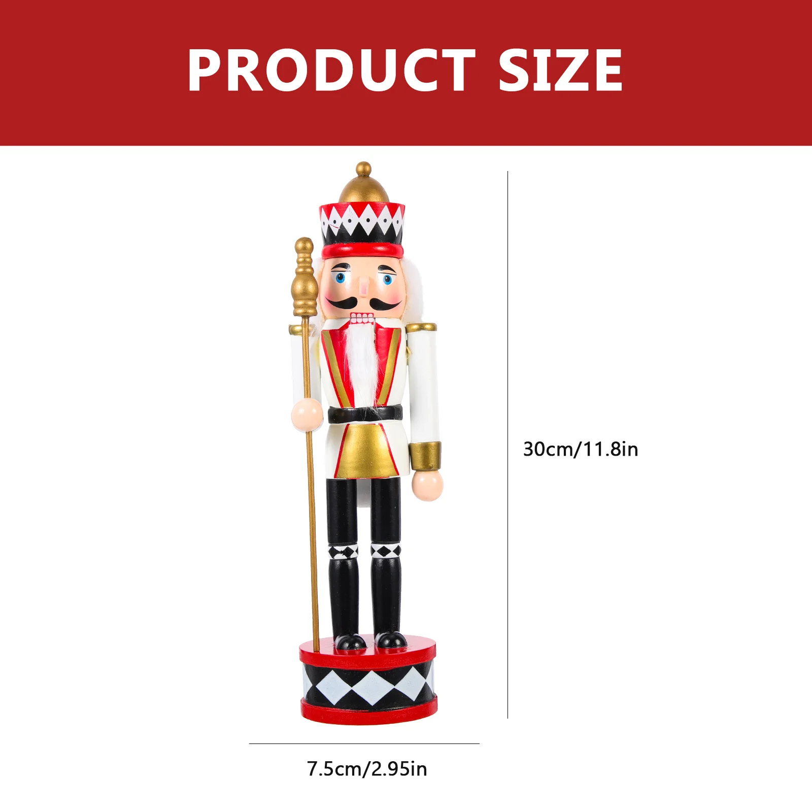 Standing Drum Nutcracker Christmas Decor Indoor Ornament Classic Wooden Nutcrackers Craft Xmas Party