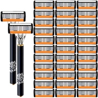 Men And Women Manual Safety Razor Blade 7-Layer Stainless Steel Hair Removal Shaving Blades Replaceable Shaver Head