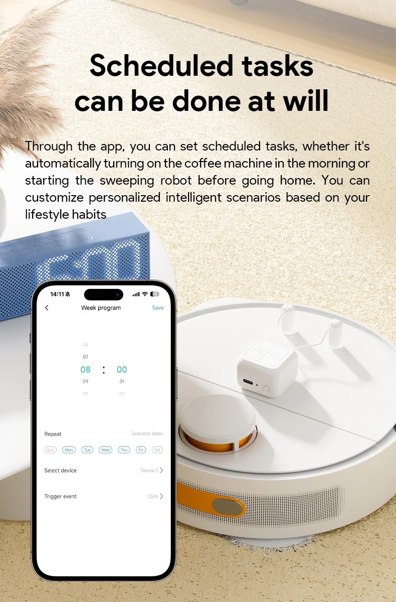 Kabelloser BLE-Touch-Schalter Fingerbot-Roboter für Touchscreens, kompatibel mit Tuya Smart Life, Fernbedienung, Alexa, Google Home Sprachassistent – Detail 5