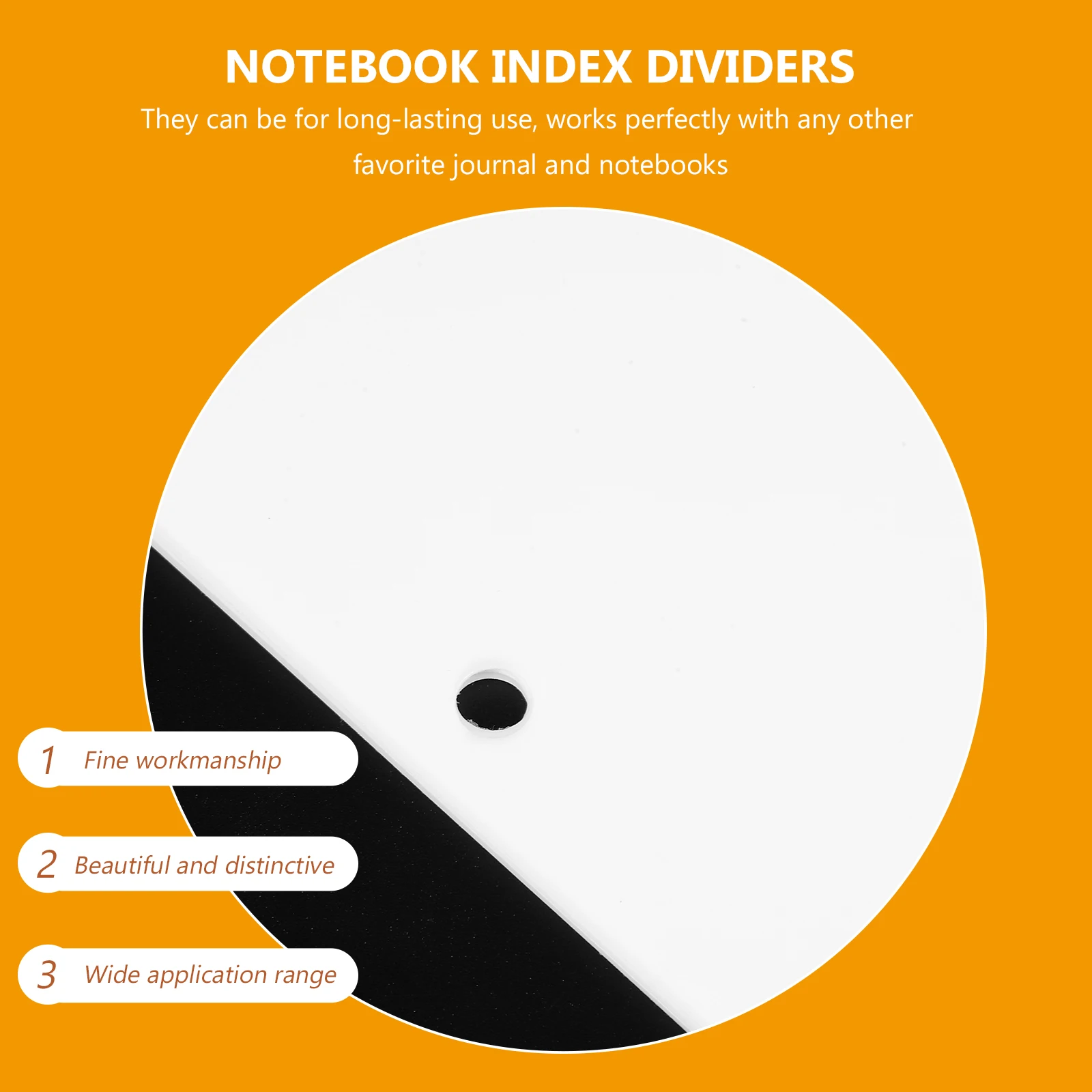 

8 Sheets White PP Notebook Dividers 3 Hole Punch Index Cards for Journal Tabs Binder File Organizers Notebooks