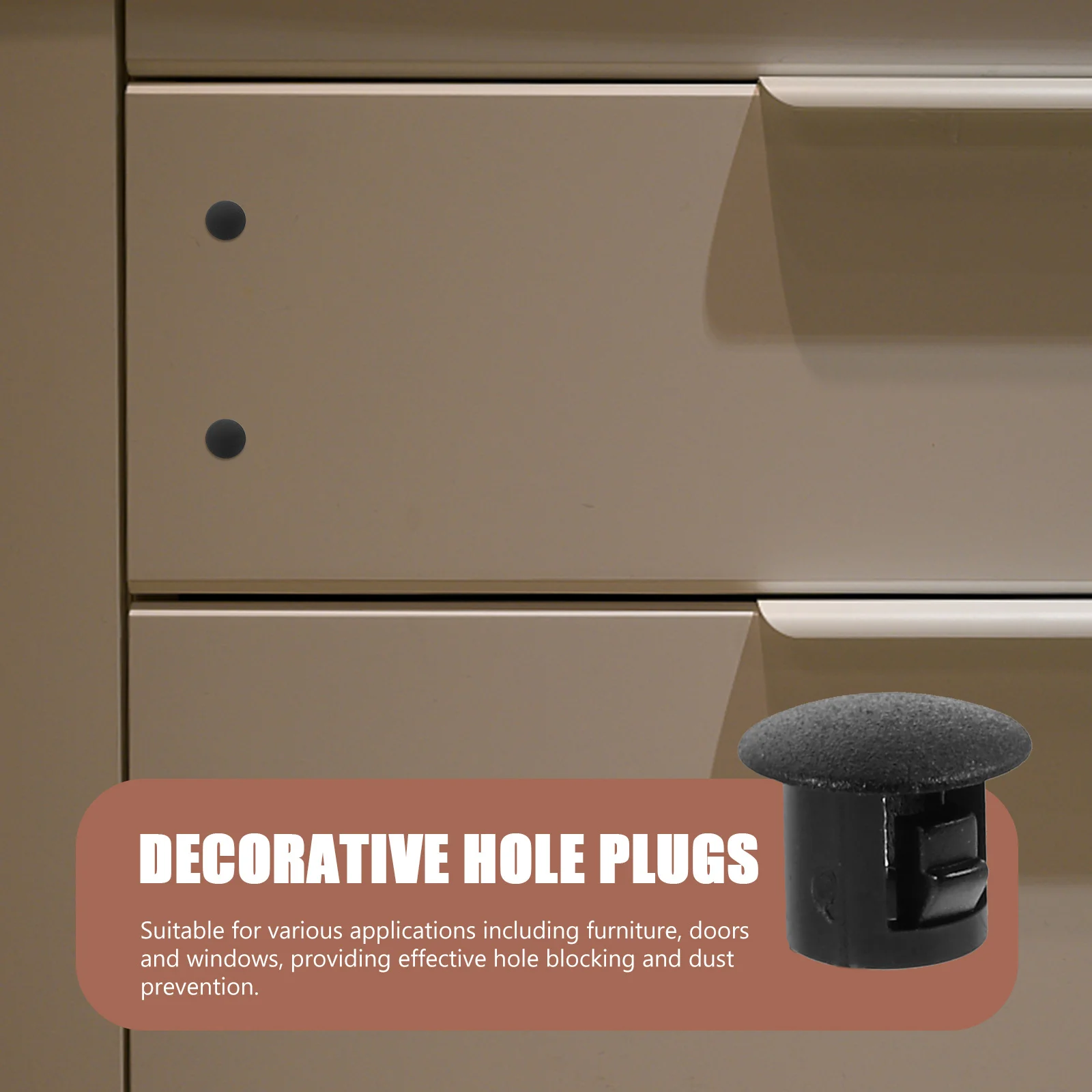 

50 Pcs Furniture Hole Cover Screw Plugs Cap Plastic Inserts Covers Cabinet for Holes