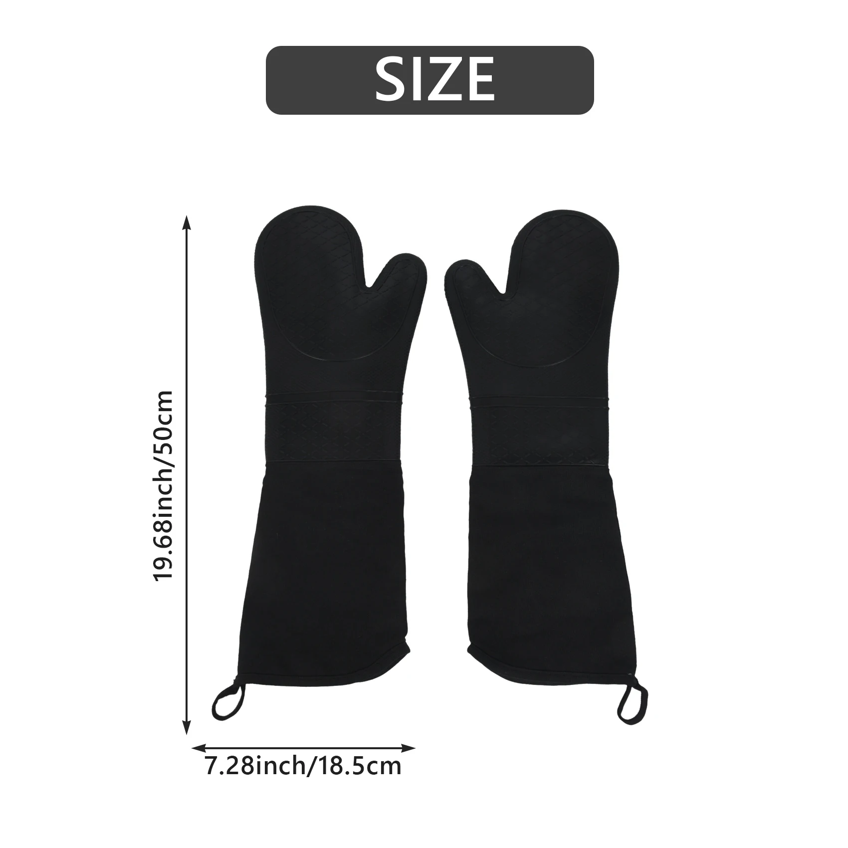 1 Pair Professional Silicone Oven Mitts Baking Gloves Elbow Length Heat Resistant Gloves HY