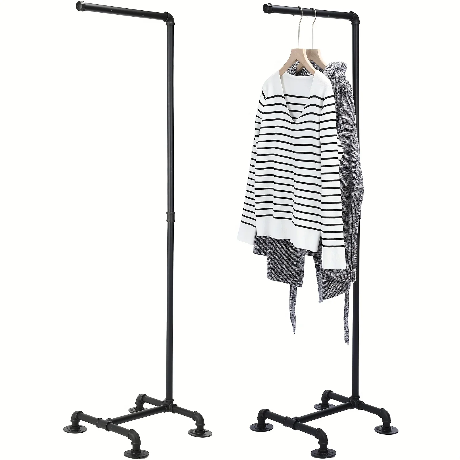 

Industrial Pipe Clothing Rack 59.5'' Dress Hanger Coat Racks Multipurpose Free Standing Industrial Closet Rod Standing