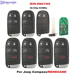 jingyuqin Remote Car Key 433Mhz ASK 4A Chip For JEEP Compass Renegade 2017-2022 M3N-40821302 2/3/4/5 Buttons