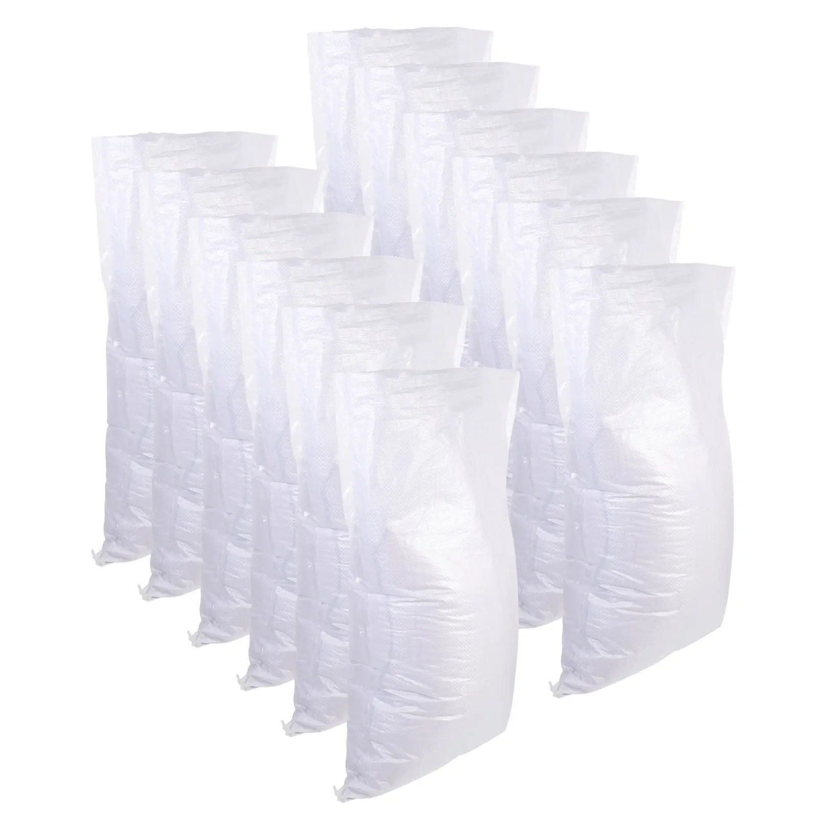 Bolsas de arena tejidas fuertes, bolsas de protección contra inundaciones de alta resistencia para barrera contra inundaciones de huracanes y sacos de arena de plástico para tormentas, 16 Uds.