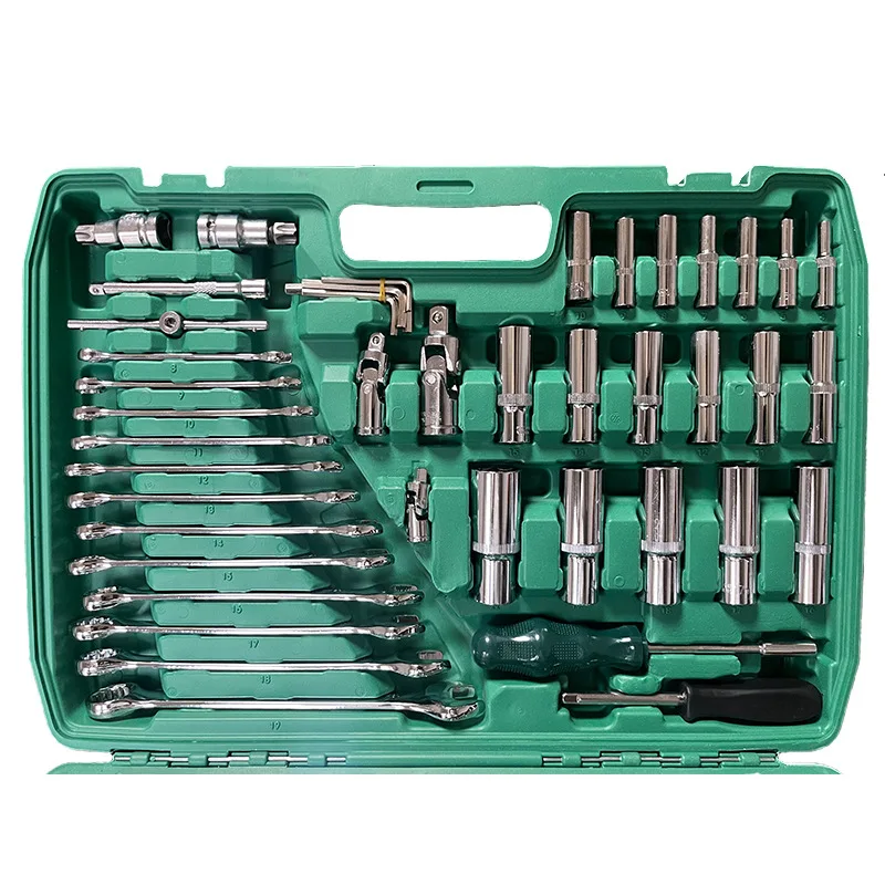 Набор для ремонта автомобилей, 216 шт., набор для ремонта паровой машины с втулкой, аппаратные инструменты для гаечных ключей из хромированной стали