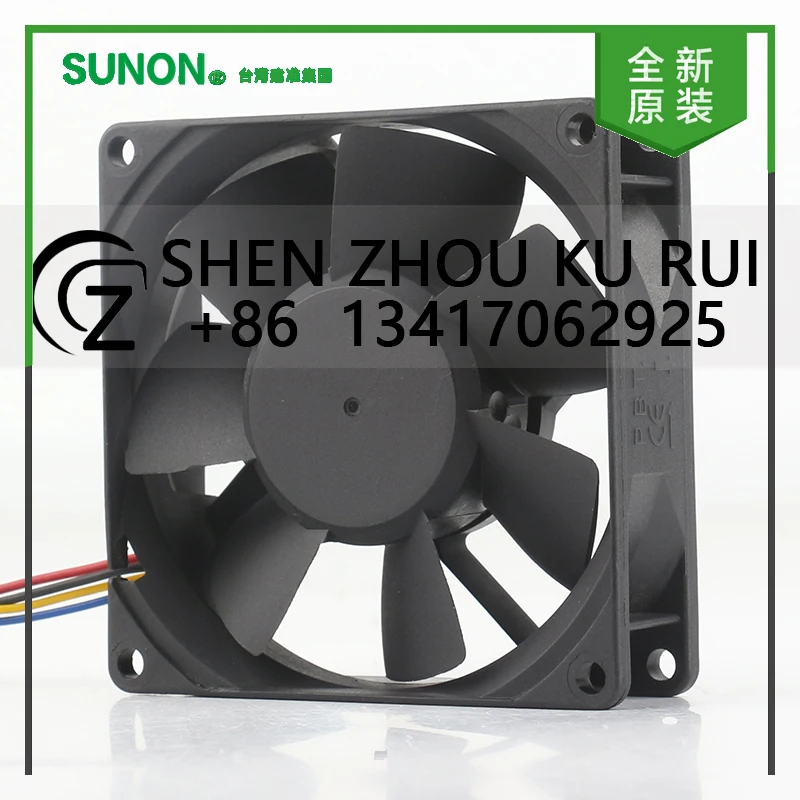 Original Sunon 5V 24V 48V DC 12V 3,84 W AC EC 8020 80X80X20MM 8CM chasis silencioso CPU potencia 4 cables MF80201VX-Q000-S99 ventilador de refrigeración