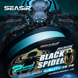 SEASIR P-Series Black Spider PEĀ LineĀ 8 Braided MultifilamentĀ Fishing LineĀ 150M 16-46Lb UpgradeĀ HighĀ StengthĀ Main Line
