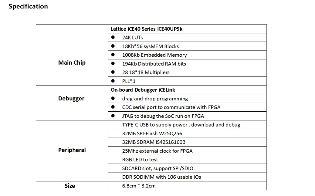 Icesugar-pro fpga Entwicklungs platine Gitter ecp5 Open Source RISC-V – Detail 3